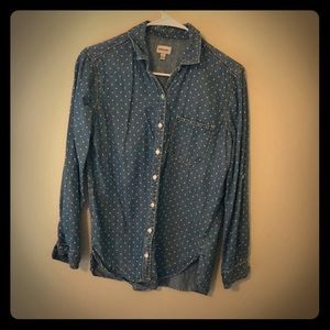Jean shirt with polka dots
